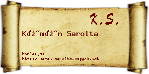Kámán Sarolta névjegykártya