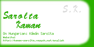 sarolta kaman business card